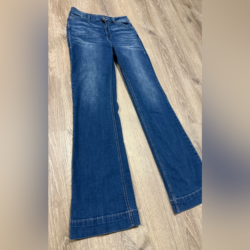 Flamingo by Flamingals Dark Wash Straight Leg Jeans Sequined Denim Small 26 - Picture 4 of 11
